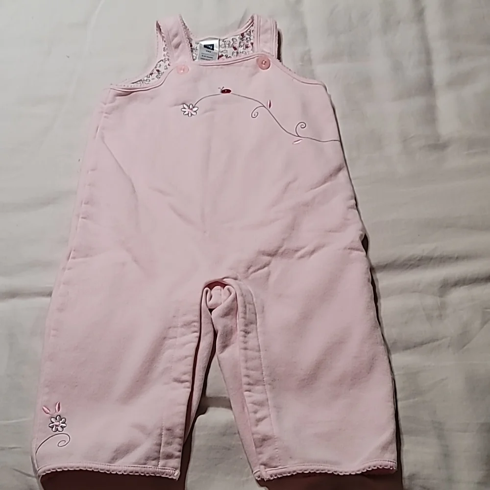 Children girls pink baby gap 6-12‎ months jersey bib overall